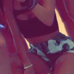 Leafy printed shorts